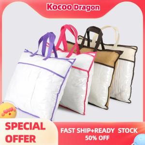 Kocoo ถุงใส่ของแบบใสนอนวูฟเวนผ้าห่มผ้าห่มมีซิปถุงเก็บของกันฝุ่นใช้ในครัวเรือนกระเป๋าโท้ทหลายขนาด