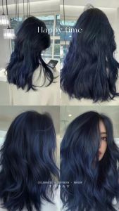 Dark Blue Color No Need Bleach Plant Hair Dye Cream 200ML (1 Box)