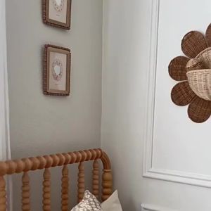 xpkQ Rattan Basket Childrens Room Decorative Storage Baskets Nordic Sun Flower Wall Hanging Basket Entry Key Organizer Baskets 7M5T2