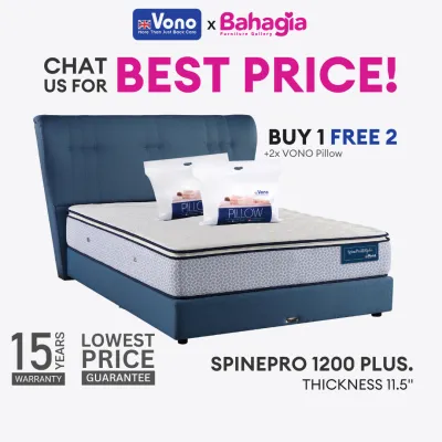 ✨ Ask for Offer ✨ Vono SpinePro 1200 & 1200 Plus Mattress | 11.5 & 11.5 Inches Tilam 床垫 | 15 Years Warranty | Spinepro 1200 & Spinepro 1200 Plus | Ultra Lumbar Support | Anti Static Fabric