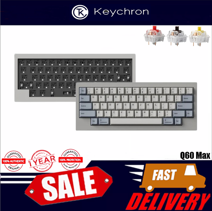 Keychron Q60 Max QMK/VIA Wireless Custom Game Mechanical Keyboard ...