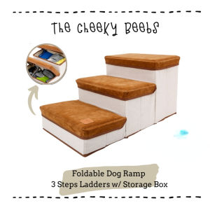 ONHAND! Foldable Dog Ramp 3 Steps Ladders w/ Storage Box *FREE Poop Bag Refill