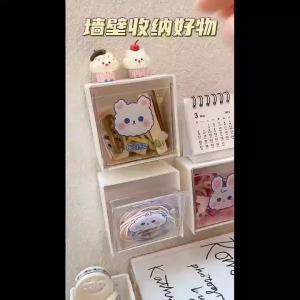 Toilet Makeup Cotton Wall Mounted Bathroom Powder Puff Cotton Sheet Cotton swab Stick Makeup Removal Cotton Dormitory Wall Hair Accessories Storage Box