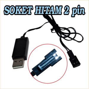 USB CHARGER BATERAI Lithium & Batre Drone USB CAS MAINAN ANAK 3.7V SOKET HITAM Putih Merah Losi