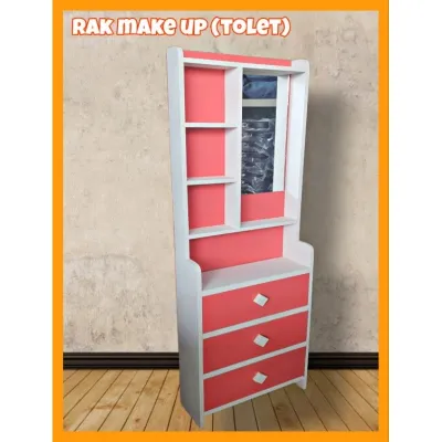 RAK MAKE UP TOLET MEJA RIAS - LEMARI KOSMETIK KACA BAHAN KAYU KUAT RKA169 BUDDIESSTORE