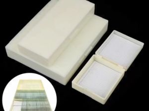 100Pcs Prepared Slides Storage Holder Box ABS Portable Design For School Lab Microscope Application