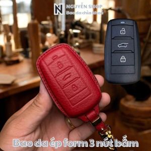 Bao Da Chìa Khoá Ép Form Xe Ô Tô Vinfast VIN-G3 Cho Xe Limo Green VF5 VF6 VF7 bọc chìa khoá xe hơi da bò Togo thật