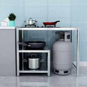 โต๊ะวางเตาแก๊ส ชั้นวางเตาแก๊ส ชั้นวางของ สแตนเลส ชั้นวางของครัว ชั้นวางเตา รัวชั้นเก็บของ ชั้นวางเตาในครัว Stainless ชั้นวางเตาเคาน์เตอร์ตู้