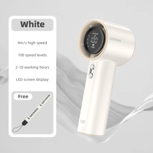 GOOJODOQ Rechargeable portable handheld fan 5 speed wind control lightweight design outdoor activities and home use