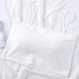 INTIMA Summer Ice Silk Wrap Chest Korean Tube Top for Women Girl Students Sling Vest Camisole Seamless Removable Chest Pad Suitable for Weight 35-58kg