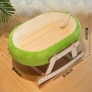Soft Cat Hammock Cool Pet Bed with Ice Pad Summer Bamboo Mat Comfortable Shaker Rocking Sleeping Basket