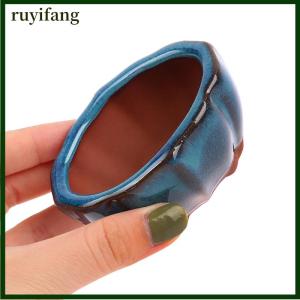 ruyifang กระถางปลูกต้นไม้บอนไซสำหรับตกแต่งบ้านงานประดิษฐ์ทำจากเซรามิกสไตล์จีน