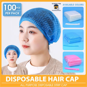 House of EQA Disposable Hair Cap 100 PCS per Pack Multipurpose Hair Net Double Garter Design Breathable and Fits to all head sizes Available in 3 Colors Environmental Friendly Materials Comfortable Fit Disposable Hair Cap
