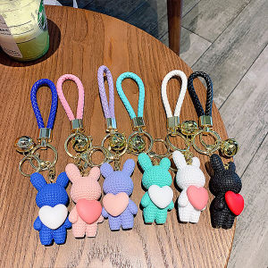 Fashion Bear Keychain Cute Bear Animal Keychain Kid Gift Women Bag Phone Doll Pendant Car Keyring Figure DIY Jewelry Trinket
