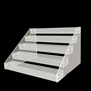 EFSGD Acrylic Collection Display Stand Clear 3/4/5 Tier Display Risers Stand Decoration Sturdy Makeup Shelves Countertop