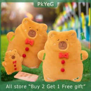 [COD] PkYeG KITCHEN 1Pcs Cozy Stuffed Cartoon Christmas Doll New Happy Capybara Gingerbread Man Plush Toys Soft Sofa Cushion Kawaii Home Decor Kids Gift