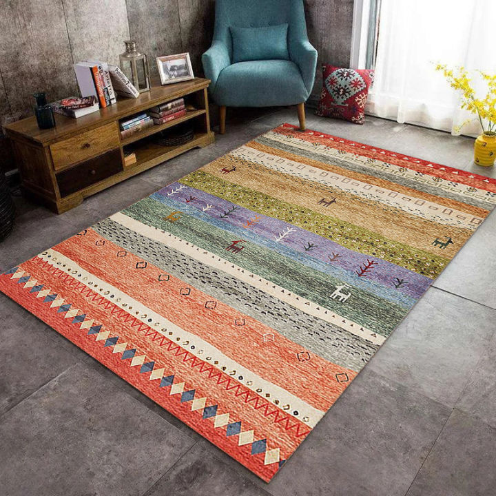 Non Slip Area Rug Boho Living Room Carpet Abstract Floor Mat Living