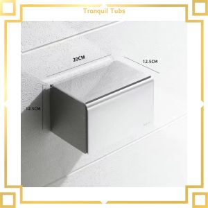 【Must-Have Accessories】 Tranquil ที่ใส่กระดาษชำระความยาว 20 ซม. สแตนเลสสีทองห้องน้ำกล่องกระดาษทิชชูกระดาษชำระชั้นวางของติดผนังอุปกรณ์ห้องน้ำ Punch ฟรี