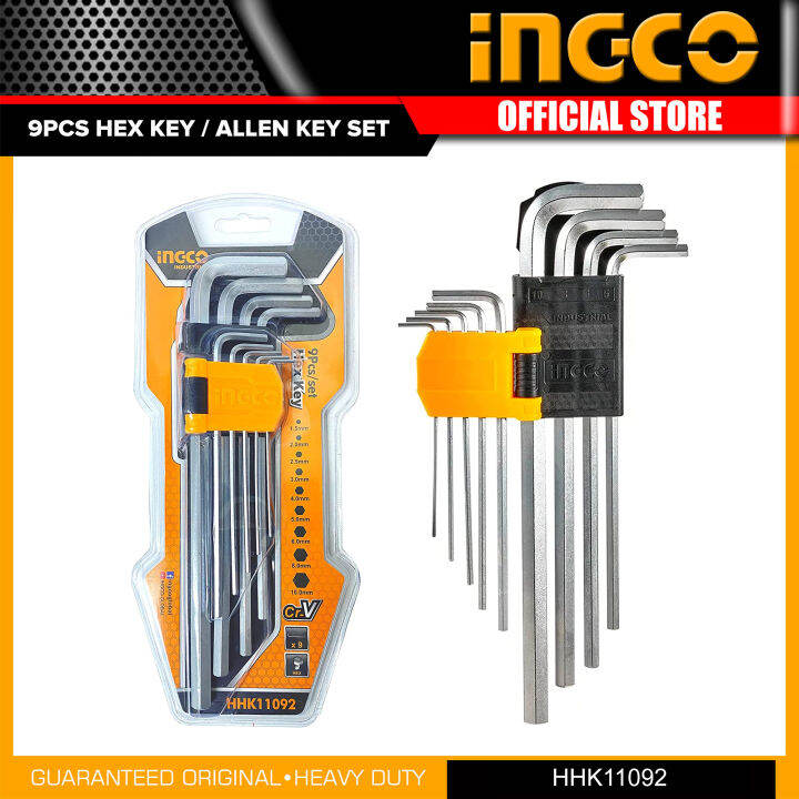 Ingco 9pcs Hex Key Allen Key Set Extra Long Arm With Cr V Material Hhk11092 Iht Lazada Ph 7274