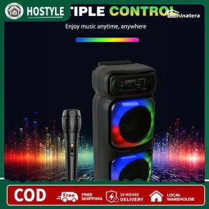 BT Wireless Speaker with Microphone Party Speaker with LED Lights for Adults