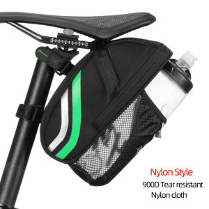 ROCKBROS Bicycle Saddle Bag With Water Bottle Pocket Waterproof MTB Bike Rear Bags Cycling Rear Seat Tail Bag Bike Accessories