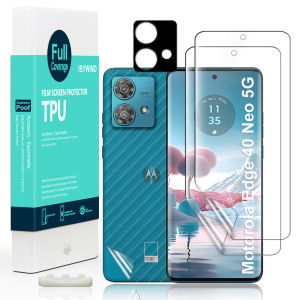 Ibywind For Motorola Edge 40 Neo 5G Screen Protectorwith 2Pcs Flexible TPU Film1Pc Camera Lens Protector1Pc Backing Carbon Fiber Film [Fingerprint ReaderEasy to install]