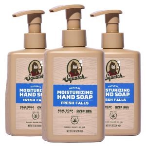 Xà phòng rửa tay dưỡng ẩm tự nhiên Dr. Squatch - Tác dụng mạnh mẽ với bụi bẩn và vết bẩn - Thành phần sạch dịu nhẹ cho mọi loại da - Dưỡng ẩm + Không gây khô da - Hương thơm tươi mát (8 fl oz gói 3 chai)