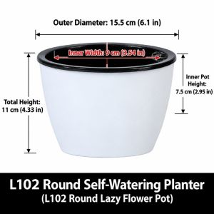 LONGB Tự tưới nước Chậu trồng hoa Hình bầu dục. PP Chậu trồng cây Hộ gia đình Hoa trồng thủy canh Chậu ươm Dùng để trang trí văn phòng tại nhà.