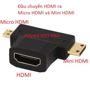 Đầu chuyển đổi Micro HDMI  Mini HDMI sang HDMI (Female)