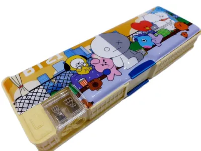 DE ROYALE - Kotak Pensil Magnet Dua Sisi Besar Karakter Kartun ( 22.5 X 8 X 3 Cm ) Aneka Warna. Murah KT-75