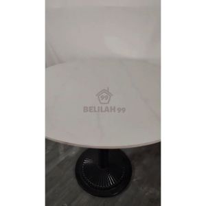 Belilah Heavy Duty Round Sintered Stone Dining Table Premium Modern Ceramic Cafe Restaurant