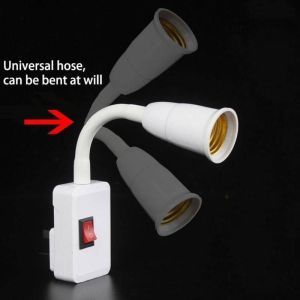 1pc Plug in Flexible Wall Light Socket Adapter E27 Lamp Bulb Extension Holder (Bulb not Included)