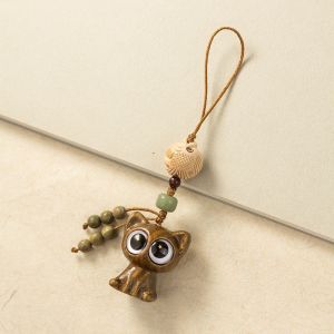 【Ready stock】Gantungan Kunci Kucing Kayu Ukiran 手工雕刻木质猫咪挂件 – Hand-Carved Wooden Cat Keychain Pendant Gift