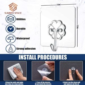 🔗✨Cangkuk Lutsinar  Lekat Dinding Tanpa Paku Pelbagai Guna | Magic Hook Multi-Function Nail-Free Wall-Mounted Powerful Transparent Adhesive Hook Bathroom Kitchen Organisation