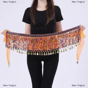 [COD] Man YingLie Boho Bellydance Hip Scarf W Dangling Sequins Sequins Hip Scarf Dance Performance Clothing Jazz Dance Accessories Show Costumes