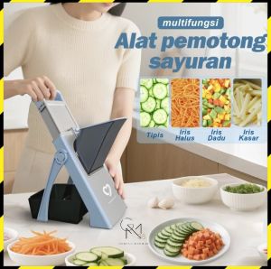 5 In 1 Pemotong Sayur Alat Pengiris Kentang Perajang Makanan Buah Mentimun Wortel Parutan Stainless Steel Vegetable Cutter