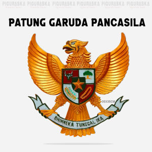 Patung Lambang Garuda Pancasila / Pajangan Lambang Burung Garuda Pancasila 3D Kecil Size 35Cm-40Cm-60Cm
