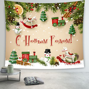 Christmas พื้นหลังผ้าตกแต่งห้องนั่งเล่นกิจกรรมฉลองแต่งตัวผ้าตกแต่งคริสต์มาส ins ผ้าแขวนผนัง