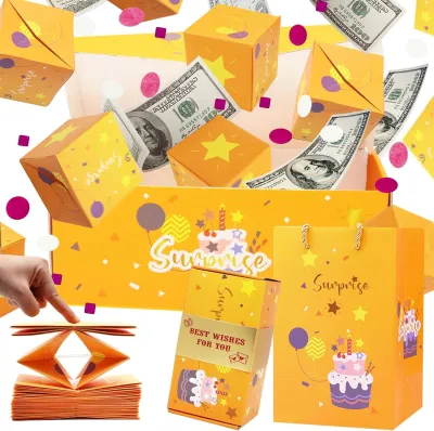 【NEW】New Years Eve Valentines Day Creative Surprise Bouncing Red Envelope Box Ritual Birthday Bouncing Money Explosion Box Gift for Girlfriends惊喜弹跳盒子