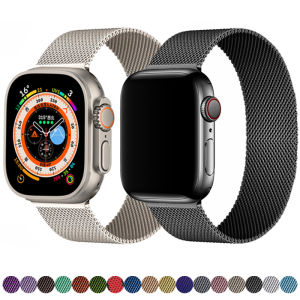 [Philippines Delivery] Milanese Metal Watch Band For Smart Watch ultra Strap 49mm 45mm 40mm 38mm 42mm 41 44 mm Magnetic Loop Metal For Watch Serie 8 7 4 5 6 SE 3