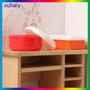 xuhaiy 1:12 Dollhouse Miniature Lunch Box Simulation Plastic Storage Box Mini Fresh Keeping Box Food Toy Model Kitchen Tableware Decor