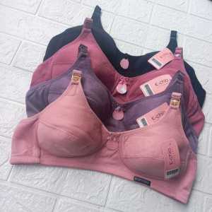 Sport Bra Wanita Katun Tanpa Kawat BH Sport Bra Non Busa K Chio