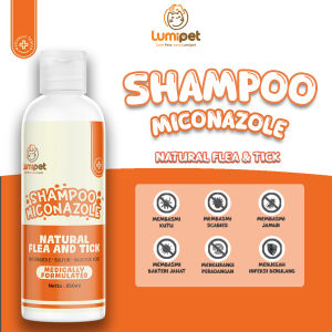 LUMIPET Shampoo Miconazole Natural Flea and Tick Shampo Kucing Anjing Anti fungal dan Fleas untuk Jamur Kutu Scabies Parasit Alergi dan Radang Kulit