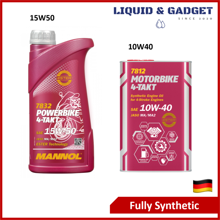 MANNOL 4T Motorbike 10W40 / Powerbike 15W50 (1L) | Lazada