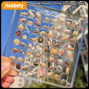 【2-3 ngày giao hàng】 Acrylic Từ Seashell Hiển Thị Hộp Seashell Rõ Ràng Sao Biển Đính Tổ Chức 36 64 100 Lưới Mini Seashell Lưu Trữ Hộp