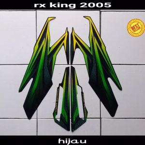 striping sticker lis body yamaha rx king  2005 hitam hijau