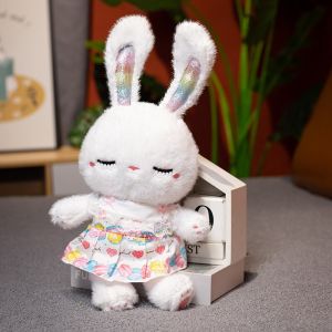 JOJO CASTLE Lovely Dressed Long Ears Rabbit Doll 40cm Kawaii Sleeping Bunny In Dress Plushies Stuffed Animal Birthday Gifts for Children Girl