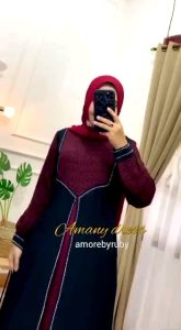 Damla ID Gamis Motif Terbaru 2024 Kekinian Edisi Amany Dress Produk Amore by Ruby