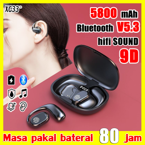 【Baru 2025】Headset XG33 Headphone nirkabel bluetooth 9D 5800mAh Kotak Pengisi Suara surround 360° Daya Bass penuh earphone nirkabel asli Bluetooth 5.3 Untuk semua iphone/android (headset bluetooth full bass Earphone nirkabel Earphone nirkabel Bluetooth)