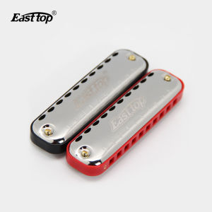 Easttop Harmonica 10 Hole Blues Harmonica Blues Harp Advanced Metal Mouth Organ Key of C T10-1